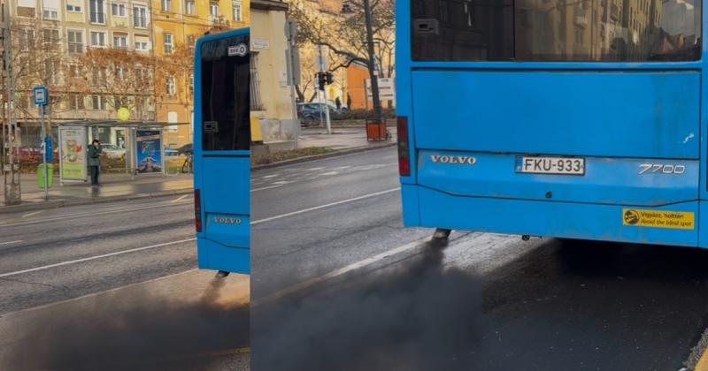 Fekete füstfelhők kíséretében halad a BKV egyik busza (Videó!) | Demokrata