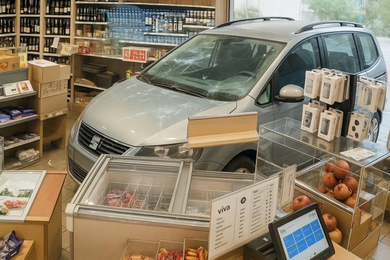 Egy Pest vármegyei benzinkúton egy másik autós nekihajtott az előtte parkoló járműnek.